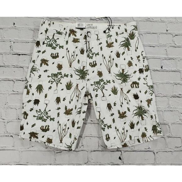 Levis XX CHINO 9.5" Standard Taper Shorts Flowers House Plants MENS SIZE 30 - Picture 1 of 6